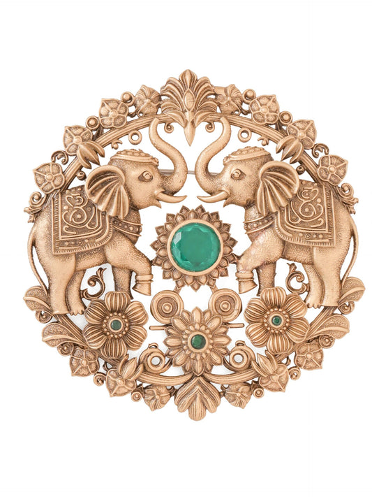 Royal Elephant Embrace Brooch