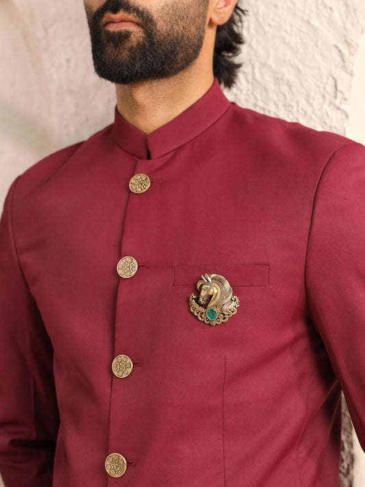 Imperial Horse Emerald Brooch