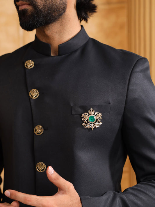 Twin Lion Tusk Brooch