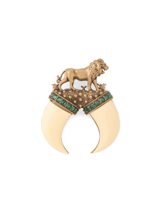 Lion Tusker Brooch