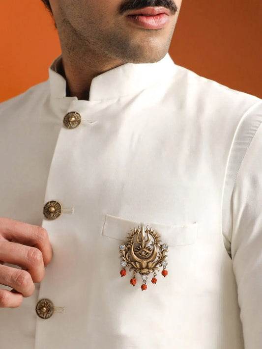 Sacred Trishul Emblem Brooch