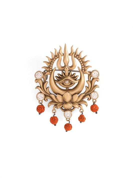 Sacred Trishul Emblem Brooch