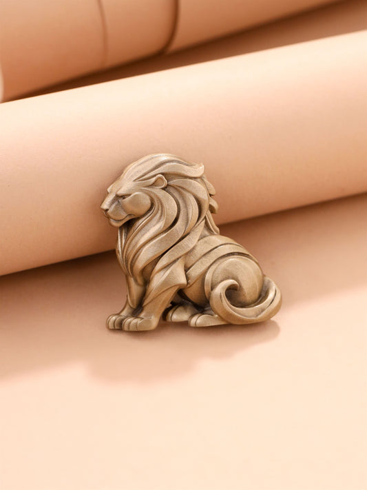 The Calm King brooch - antique gold brooch for men with calm king motif, worn on outfit