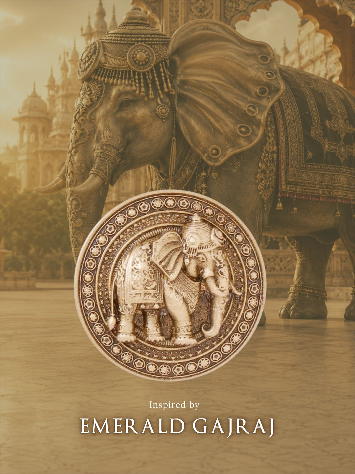 Royal Elephant Emblem Button