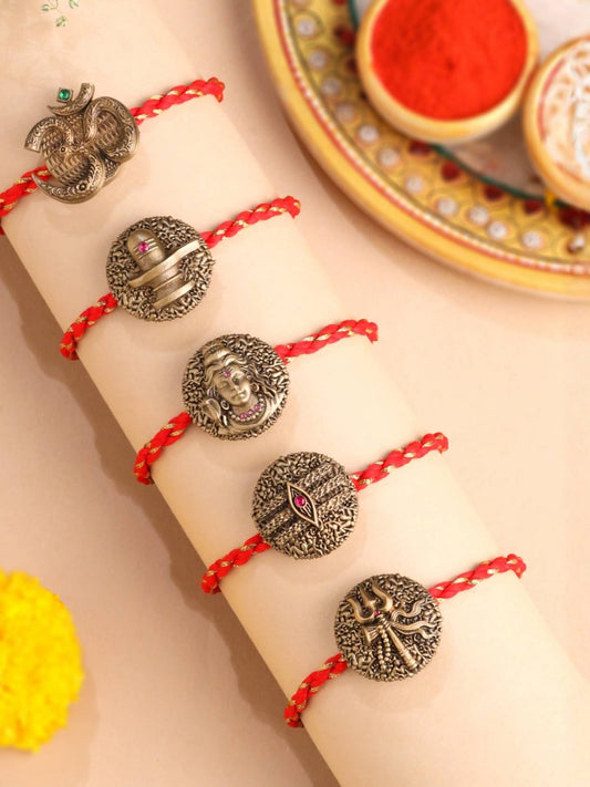 Shiv Aura Convertible Rakhi Button Cover – Pack of 5