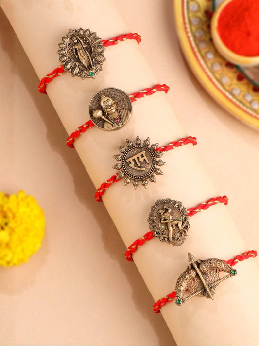 Shri Ram Blessings Convertible Rakhi Button Cover – Pack of 5