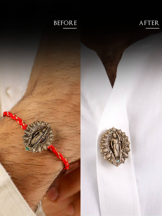 Shri Ram Blessings Convertible Rakhi Button Cover – Pack of 5