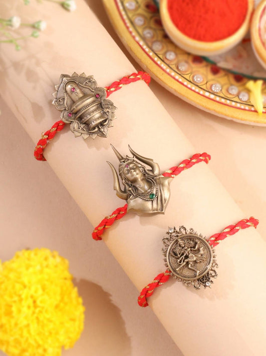 Mahadev Cosmic Trio Convertible Rakhi Button Cover – Pack of 3