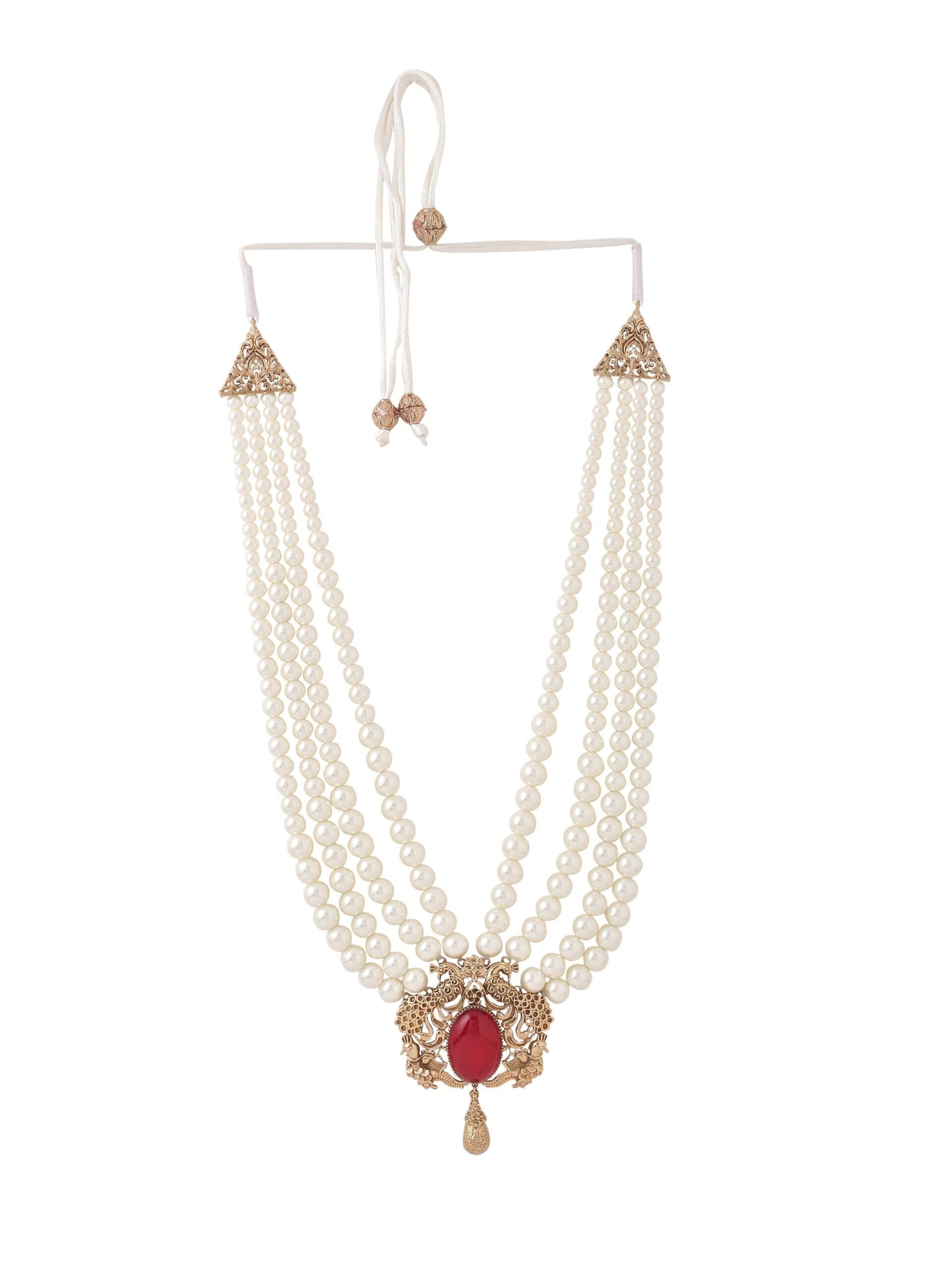 Peacock White Mala