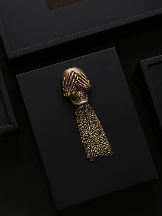 The Mizaru Inspired Skull Brooch