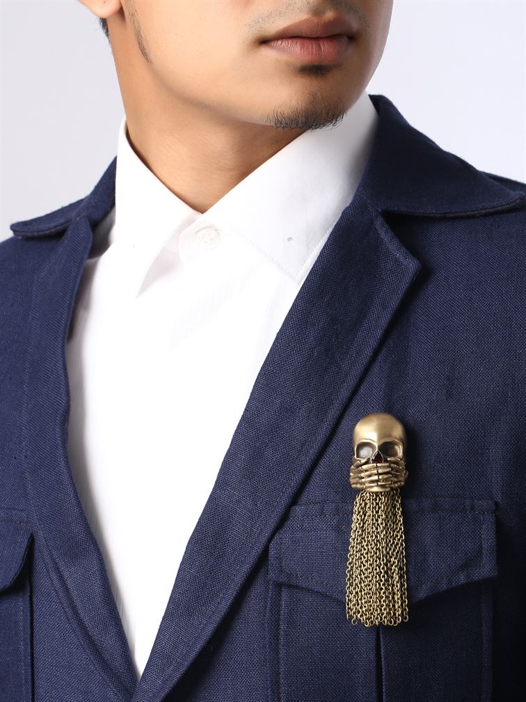 The Iwazaru Inspired Skull Brooch
