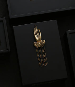 Royal Om Blessing Hand Chain Brooch