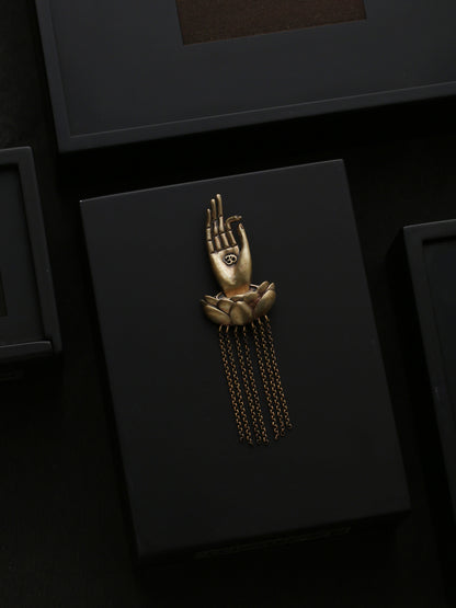 Royal Om Blessing Hand Chain Brooch