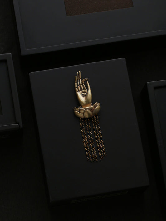 Royal Om Blessing Hand Chain Brooch