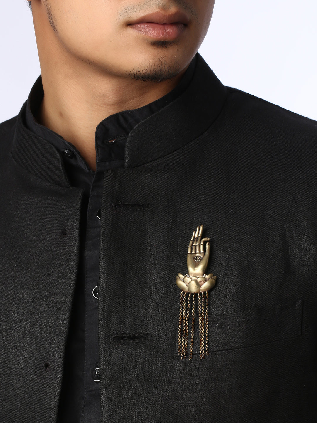 Royal Om Blessing Hand Chain Brooch