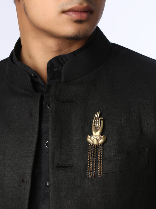 Royal Om Blessing Hand Chain Brooch