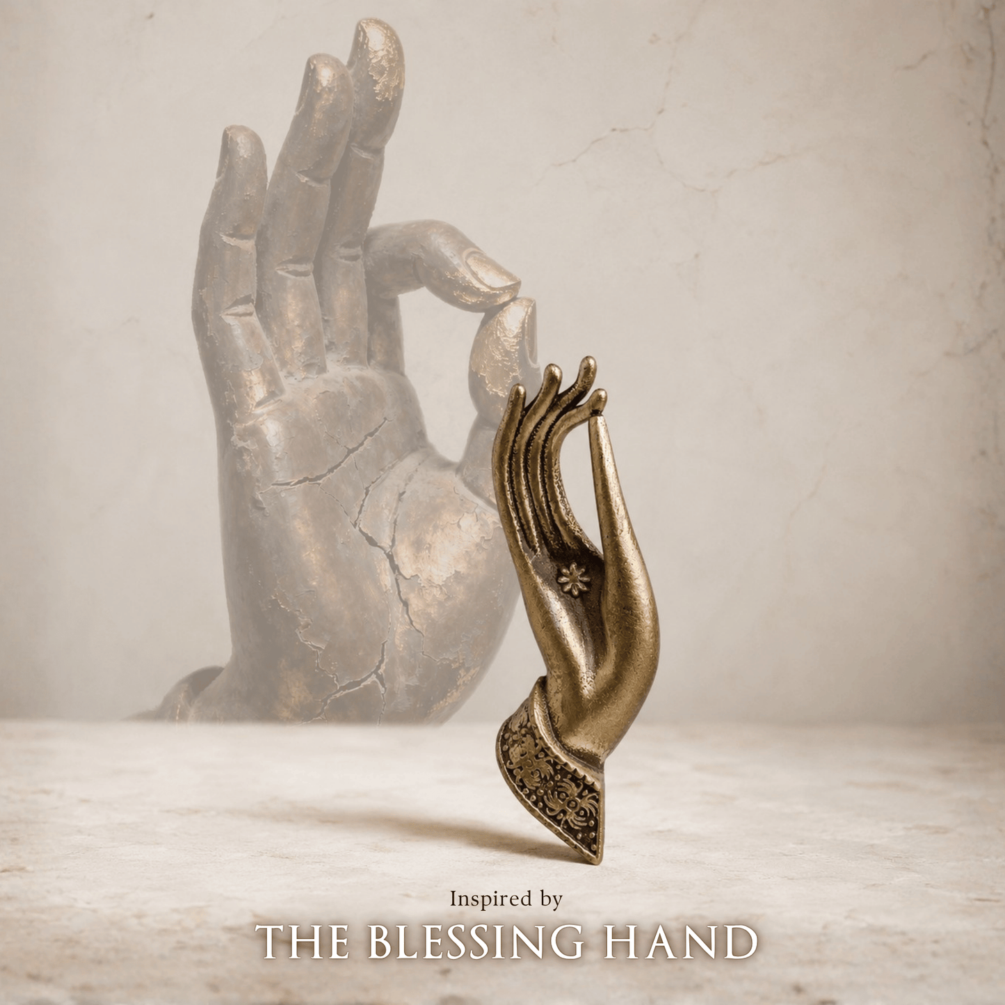 Blessing Hand Antique Gold Brooch for Men