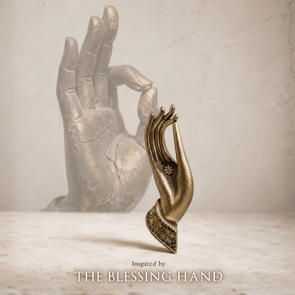 Blessing Hand Antique Gold Brooch for Men