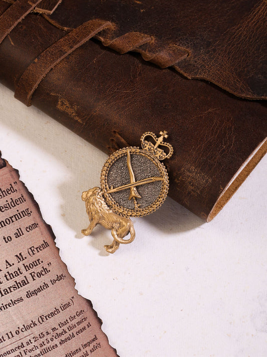 Lion shield Brooch