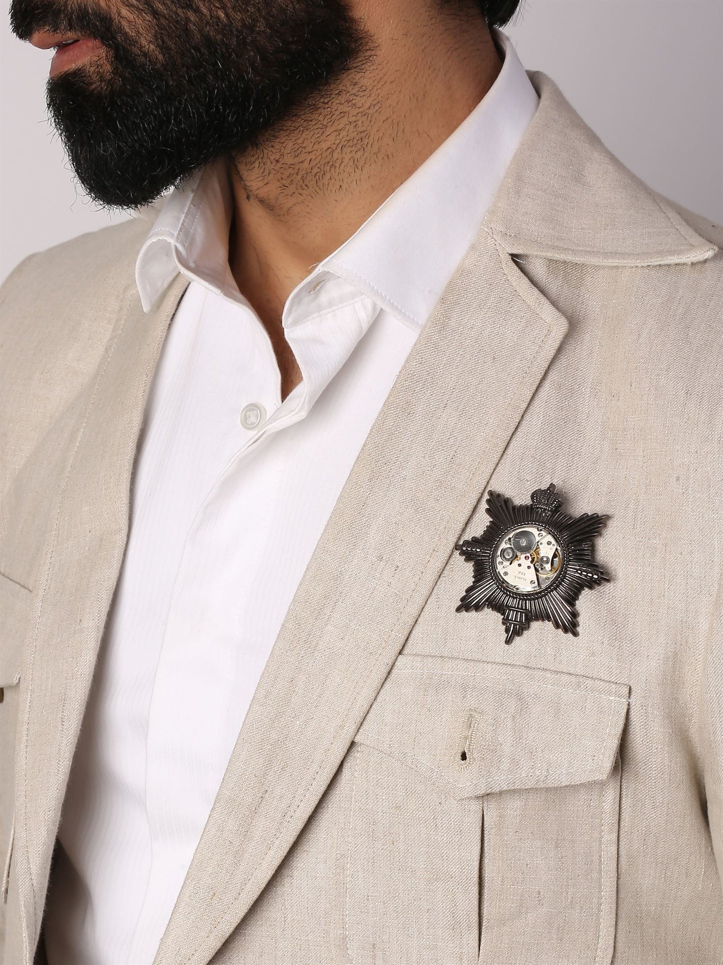 Crown compass  brooch