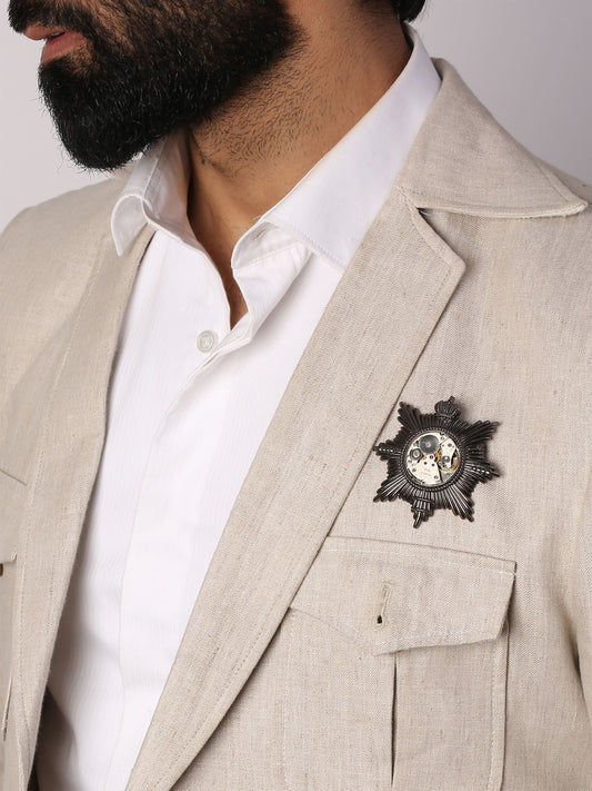 Crown compass  brooch