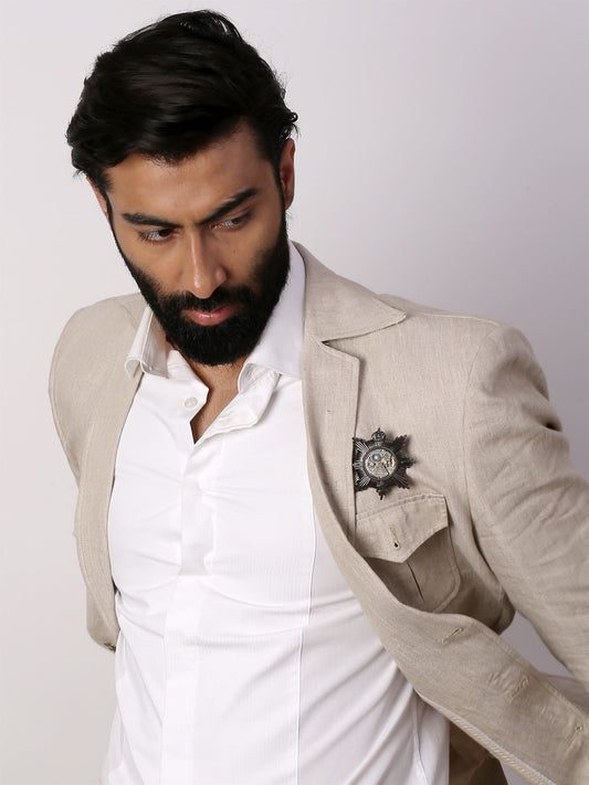 Crown compass  brooch