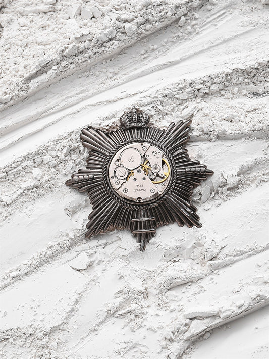 Crown compass  brooch