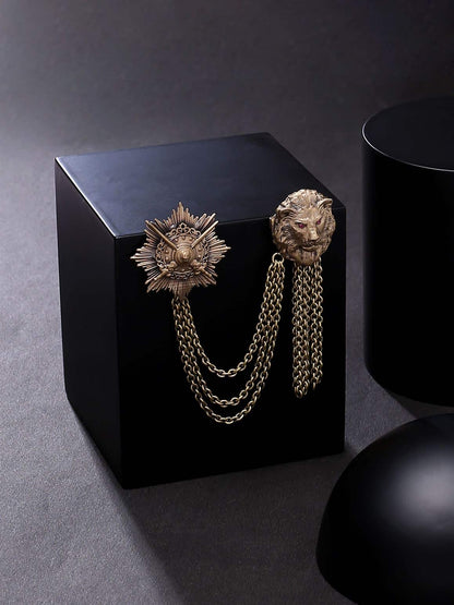 Fighter Lion Brooch