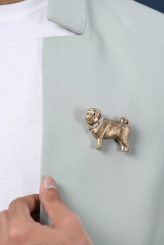 The Diamond Pug brooch