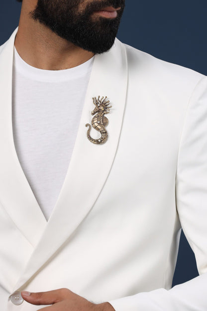 Crowned Sea horse brooch
