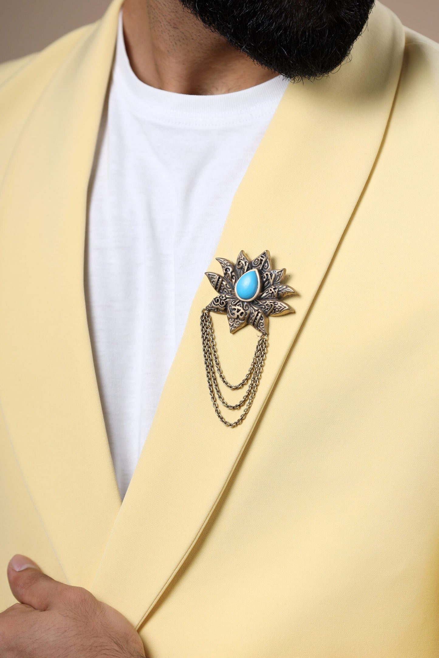 Blue lotus brooch