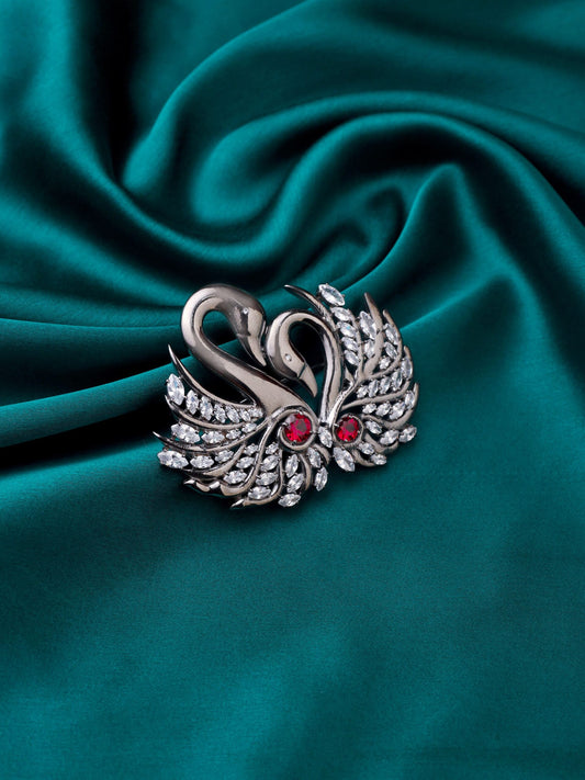 Twin Swan Brooch