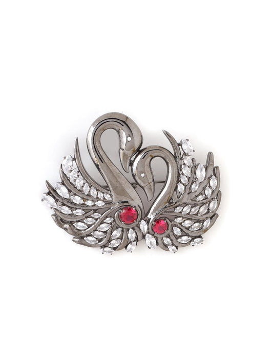Twin Swan Brooch