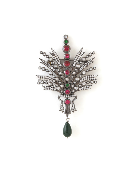 White Peacock Brooch