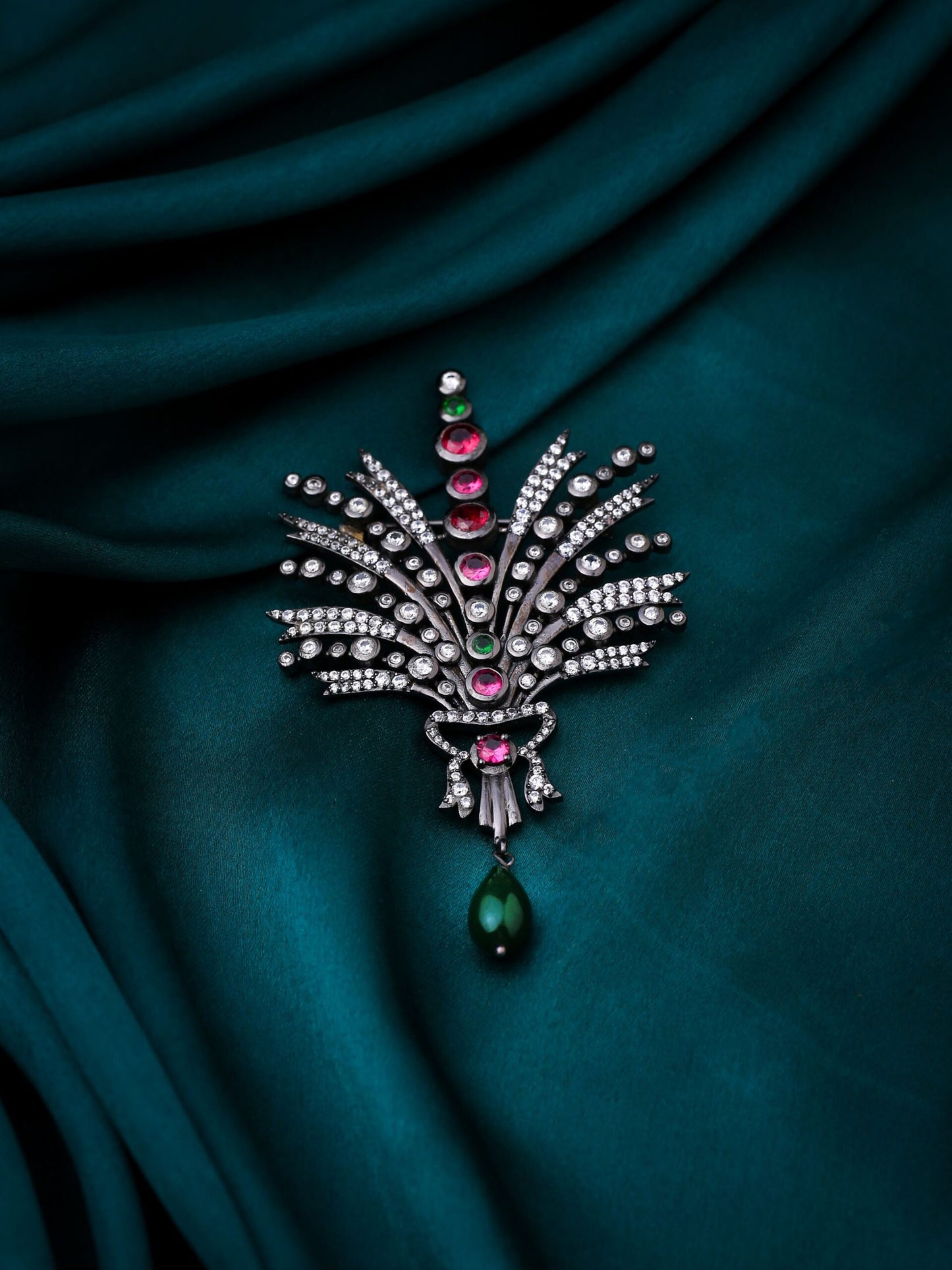 White Peacock Brooch