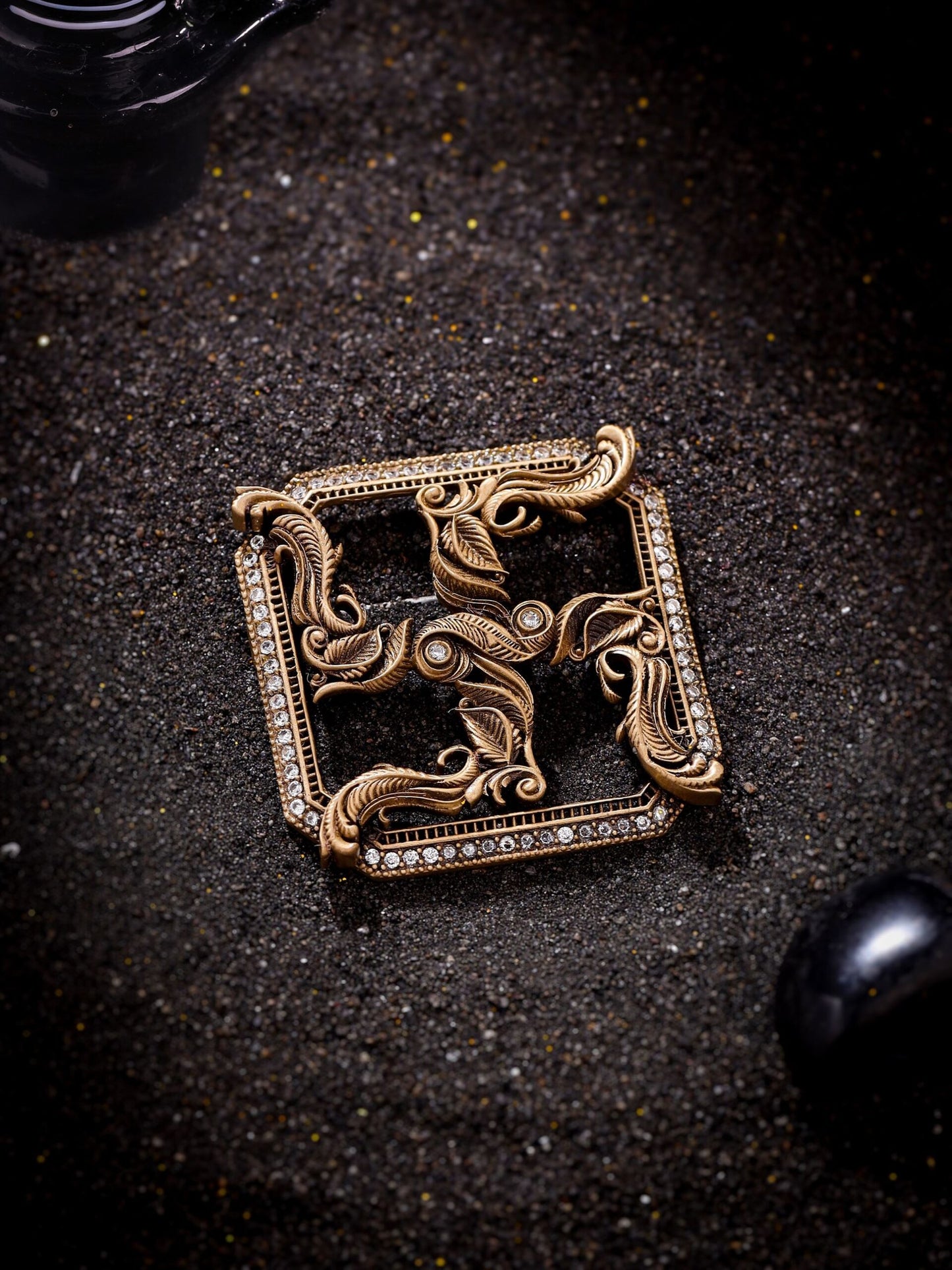 Box Swastik Brooch
