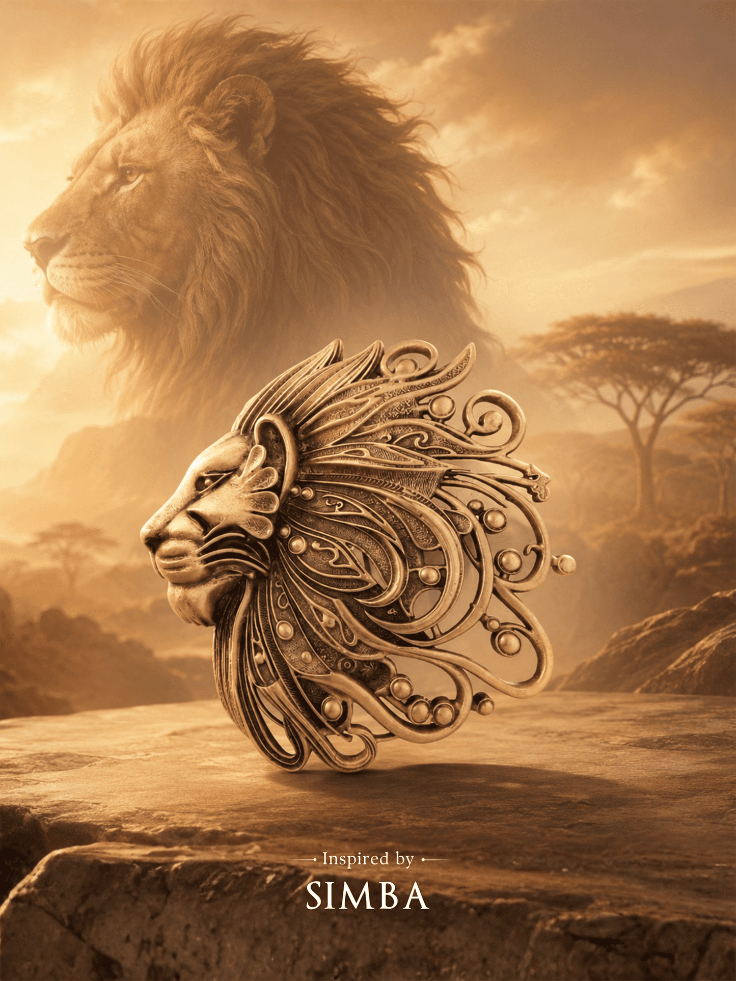 Superb Simba Brooch