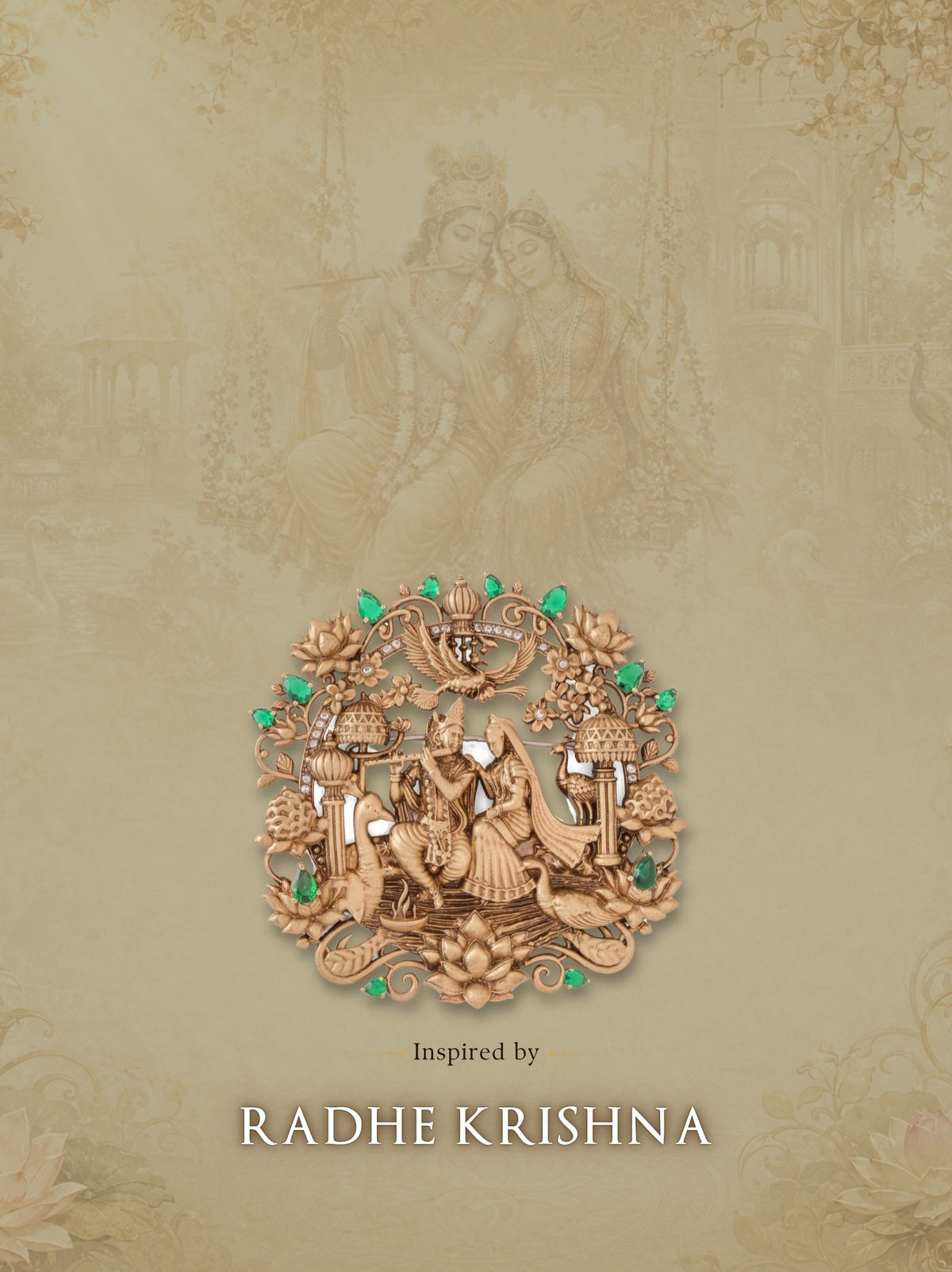 Divine Harmony Radha-Krishna Brooch