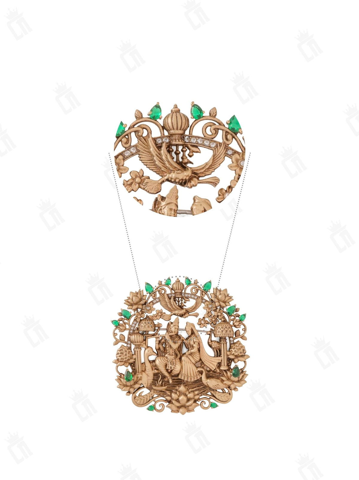 Divine Harmony Radha-Krishna Brooch