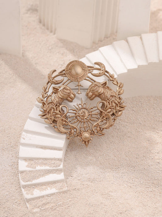 Twin Tigers Celestial Brooch