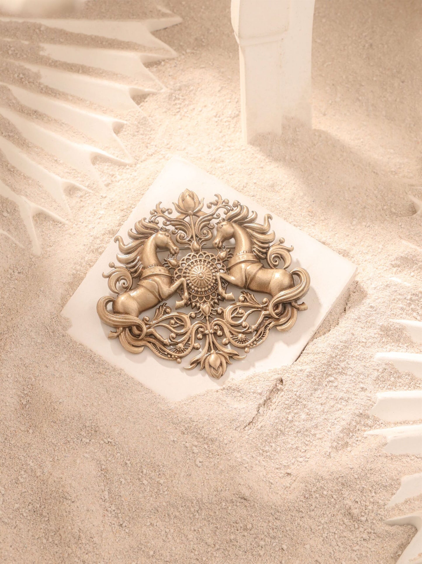 Majestic Stallions Floral Brooch