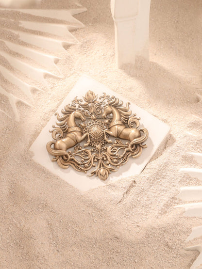 Majestic Stallions Floral Brooch