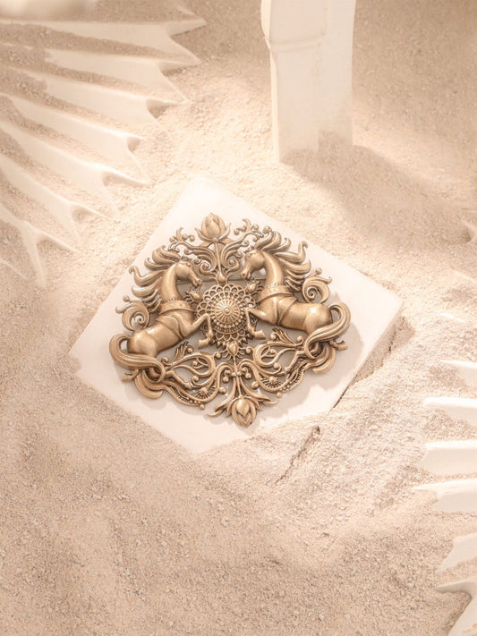 Majestic Stallions Floral Brooch