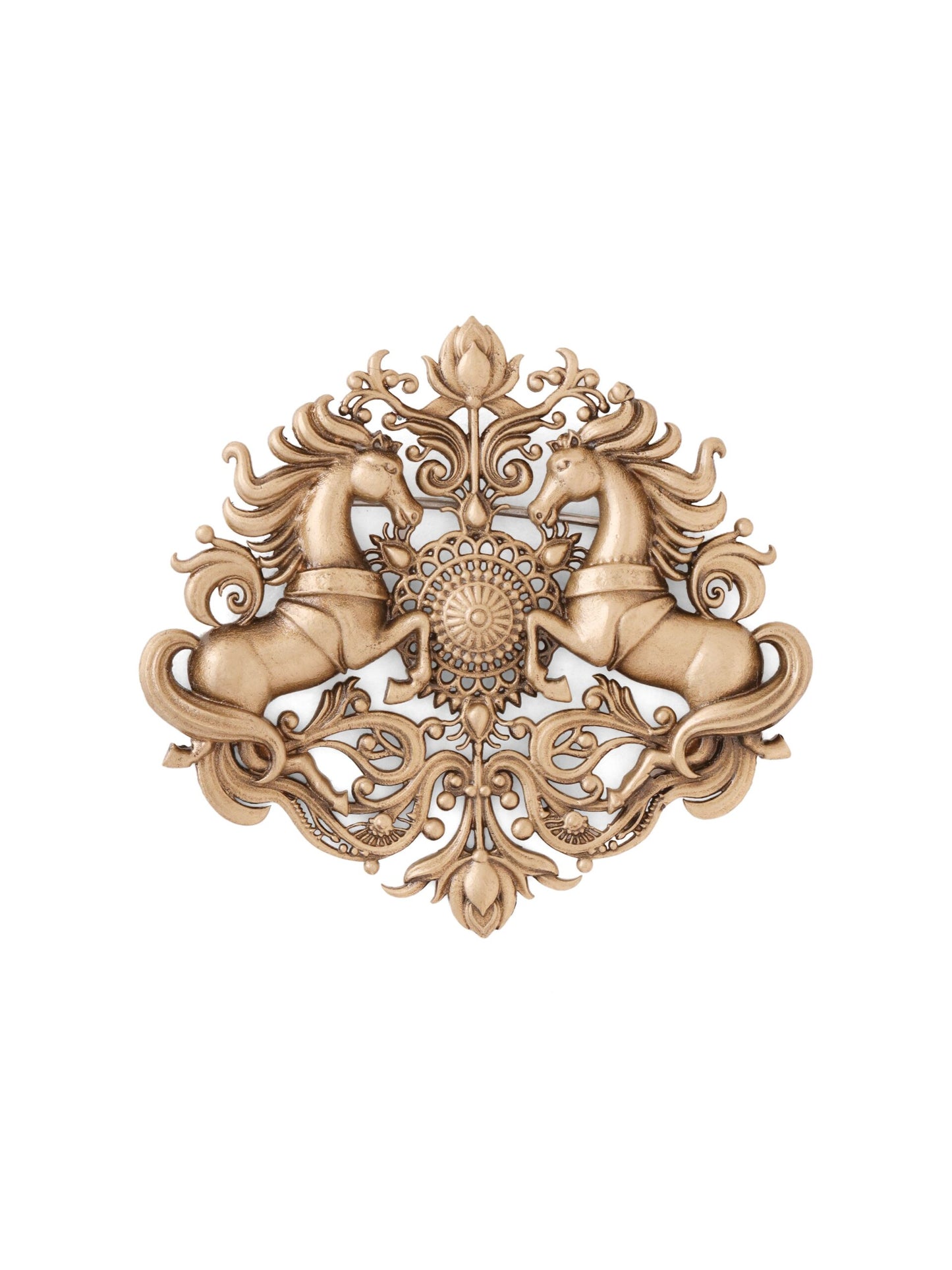 Majestic Stallions Floral Brooch