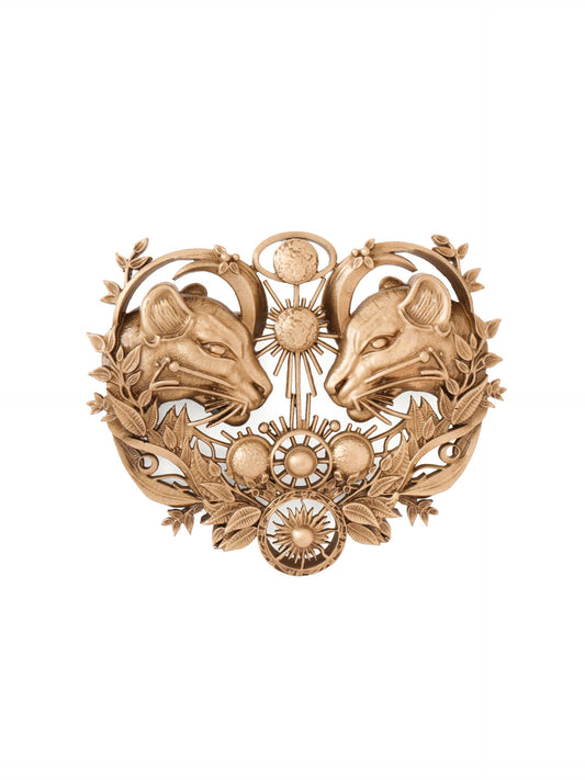Celestial Twin Lions Brooch