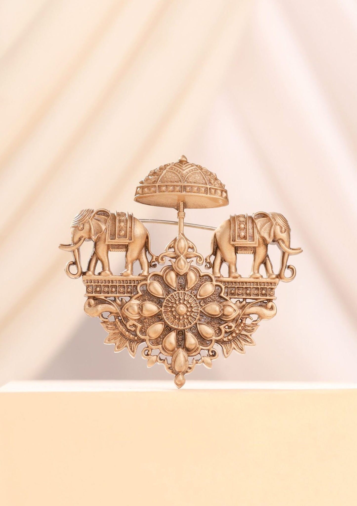 Regal Elephant Chariot Brooch