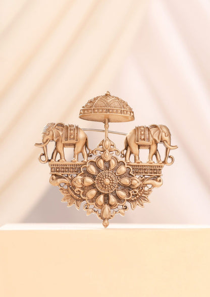 Regal Elephant Chariot Brooch