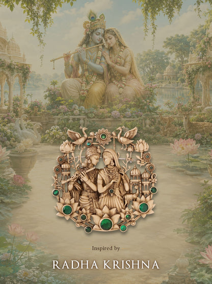 Divine Love Krishna Radha Brooch