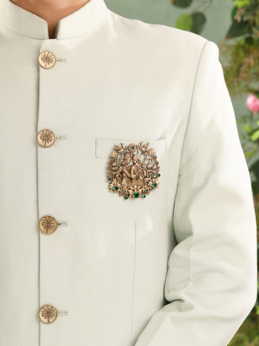 Divine Love Krishna Radha Brooch