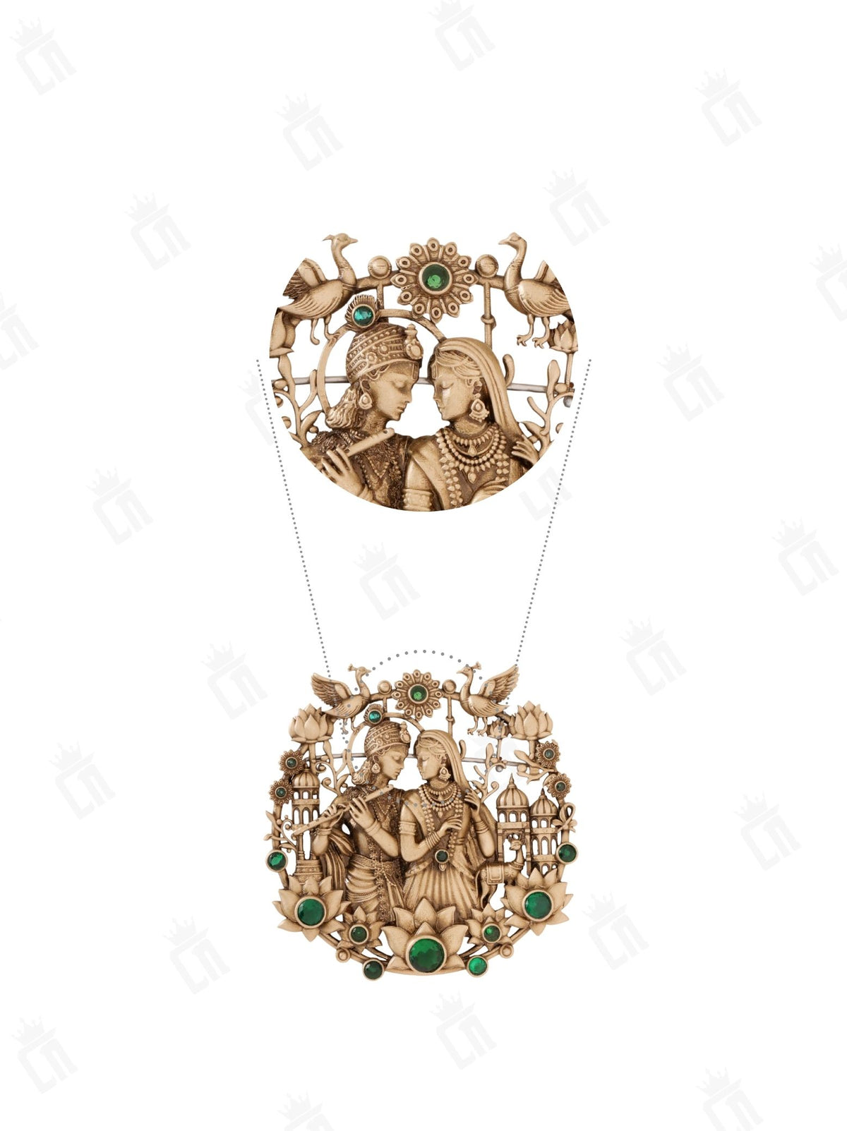 Divine Love Krishna Radha Brooch